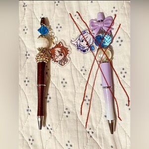 Genshin Gorou Geo Inazuma Charm Beaded Stationery Pen